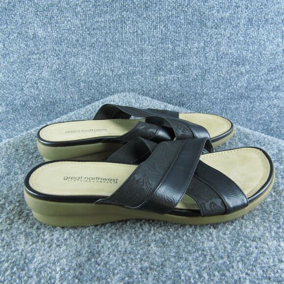 Great‎ Northwest Women's Aretha Slide Black Synthetic Size 8M Gently Used 2025 - Picture 3 of 6